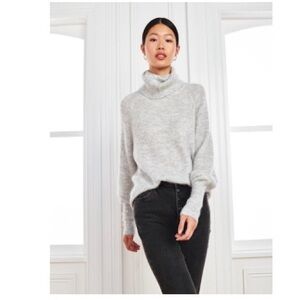 Light Gray Alpaca Turtleneck Sweater
